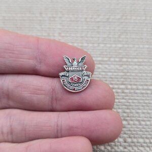 Sterling Silver United States Treasury Department 15 Year Pin A5035